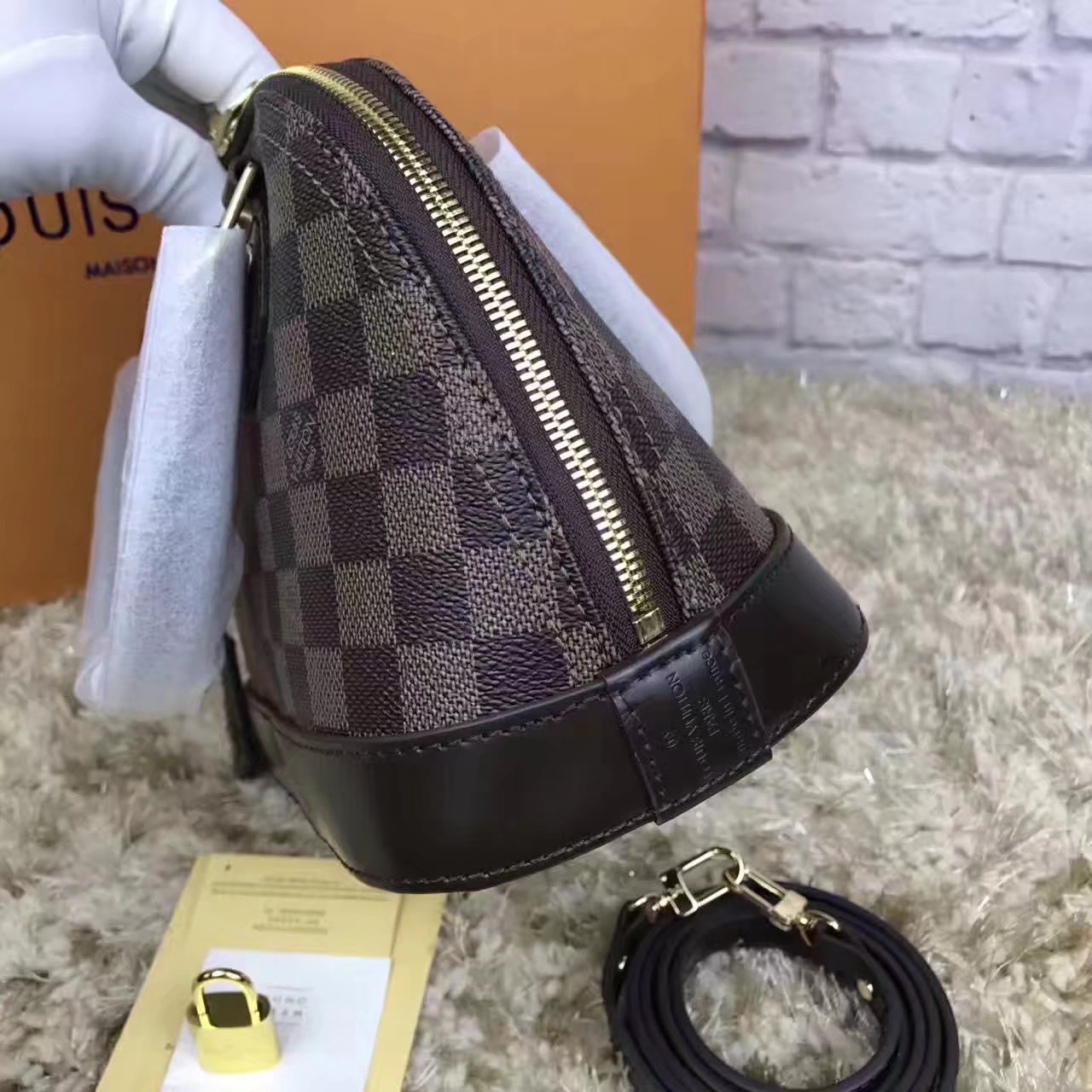 Louis Vuitton N41221 Alma BB Damier Ebene Canvas