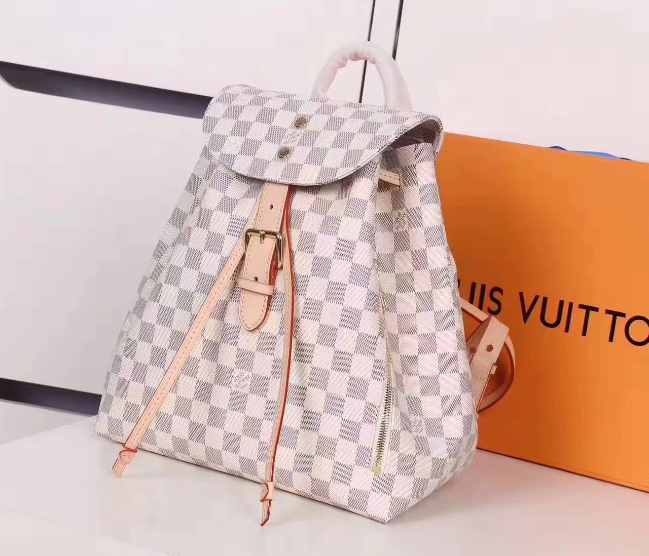 Louis Vuitton N41578 Sperone Backpack Damier Azur Coasted Canvas Exterior