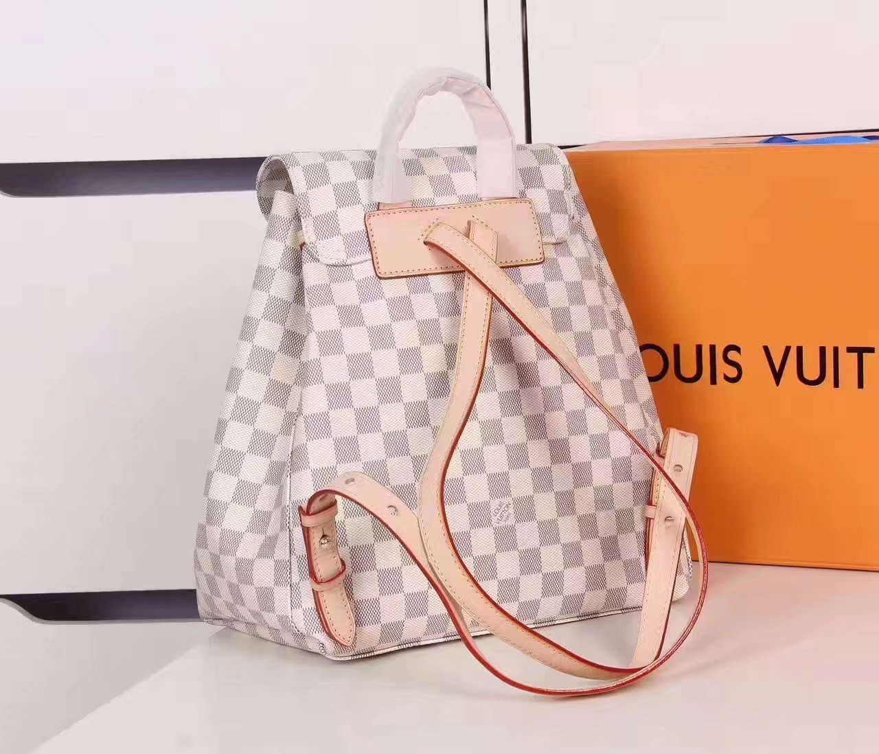 Louis Vuitton N41578 Sperone Backpack Damier Azur Coasted Canvas Exterior