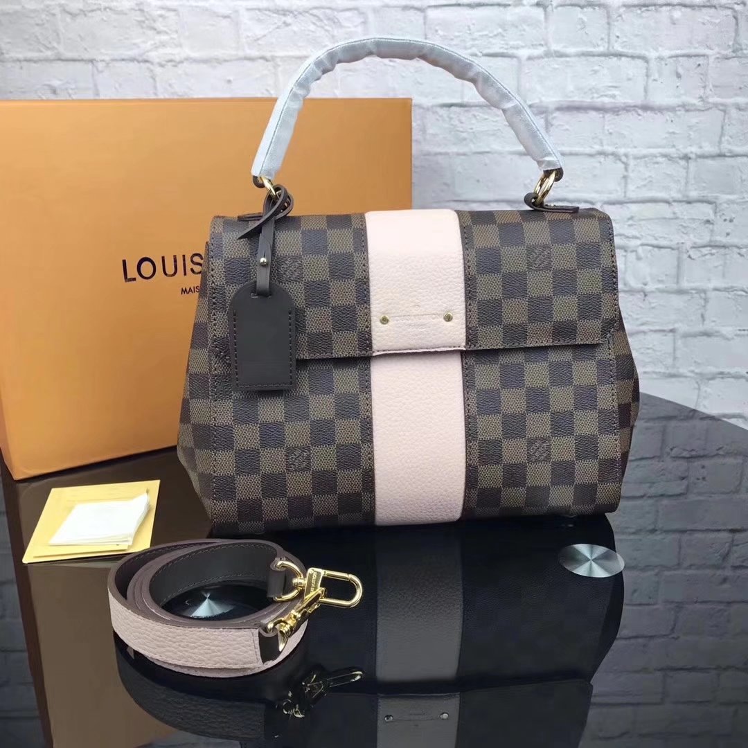 Louis Vuitton N64417 Bond Street Damier Ebene and Taurillon Leather Handbag