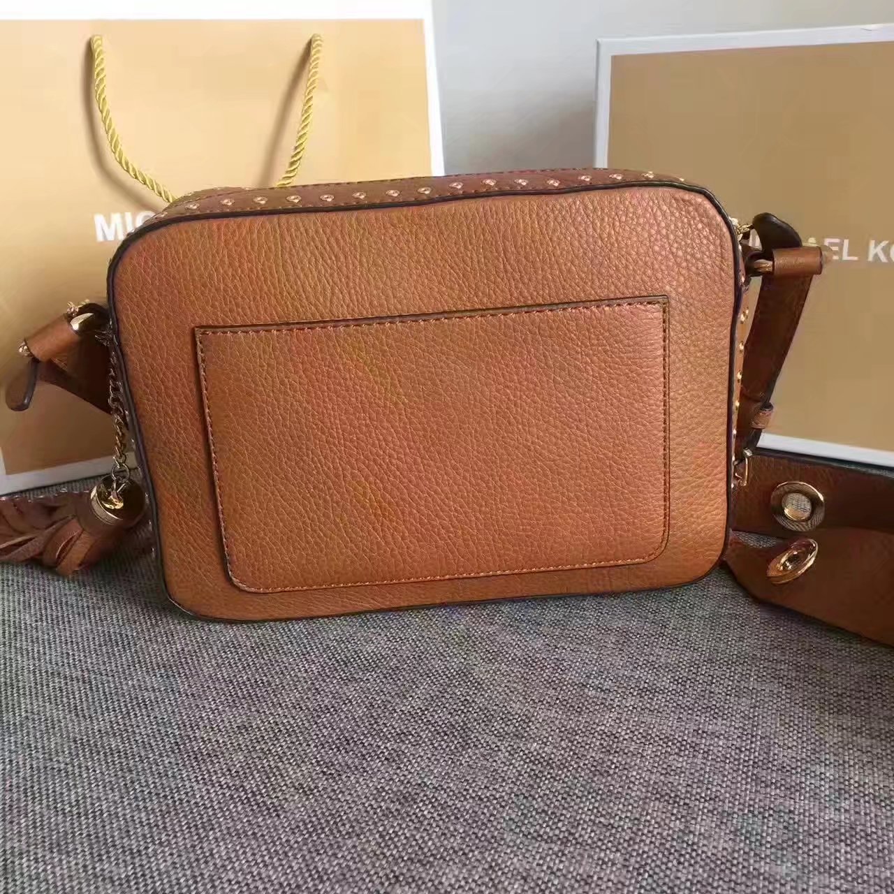 Michael Kors Brooklyn Large Suede Camera Bag Brown