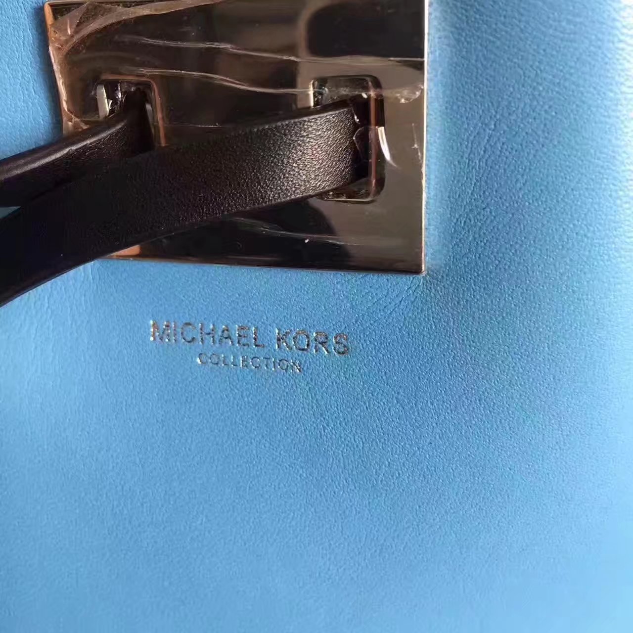 Michael Kors Leather Bucket Bag Blue