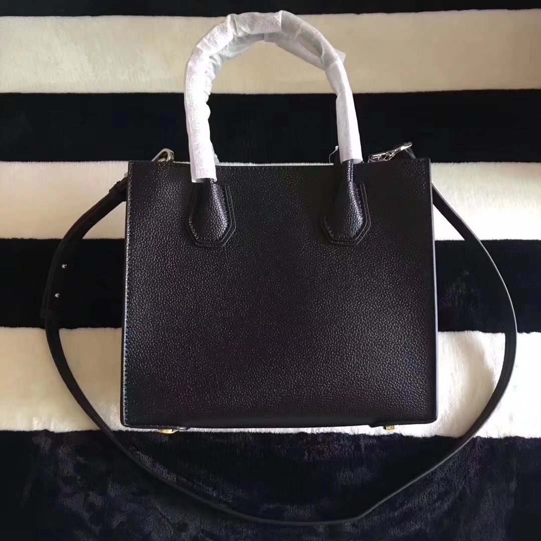 Michael Kors Mercer Grommeted Leather Tote Bag Black