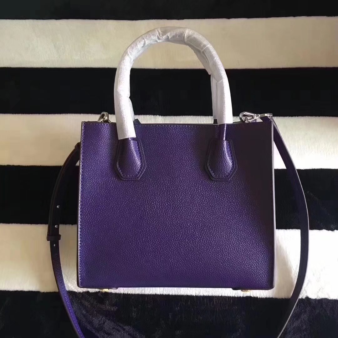 Michael Kors Mercer Grommeted Leather Tote Bag Iris