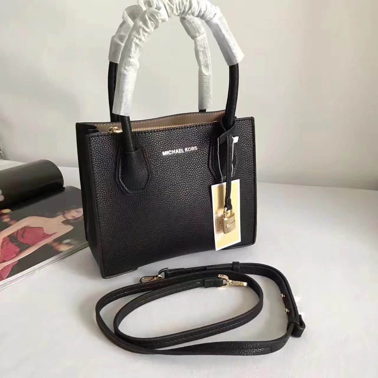 Michael Kors Mercer Leather Crossbody Black