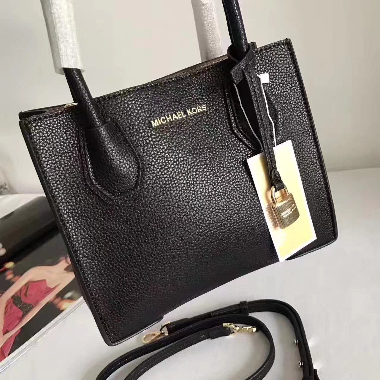 Michael Kors Mercer Leather Crossbody Black