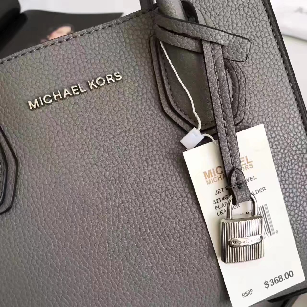 Michael Kors Mercer Leather Crossbody Grey