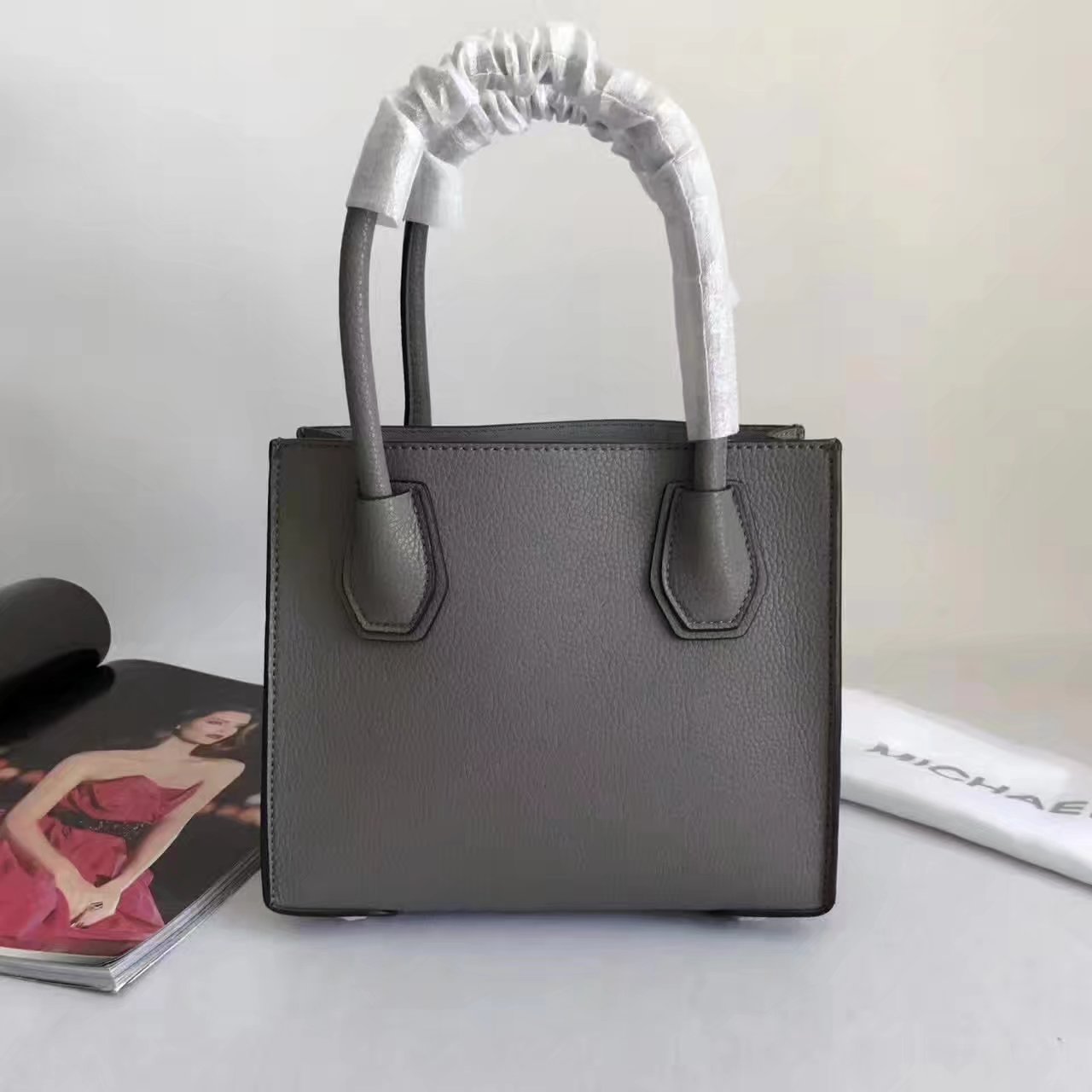 Michael Kors Mercer Leather Crossbody Grey