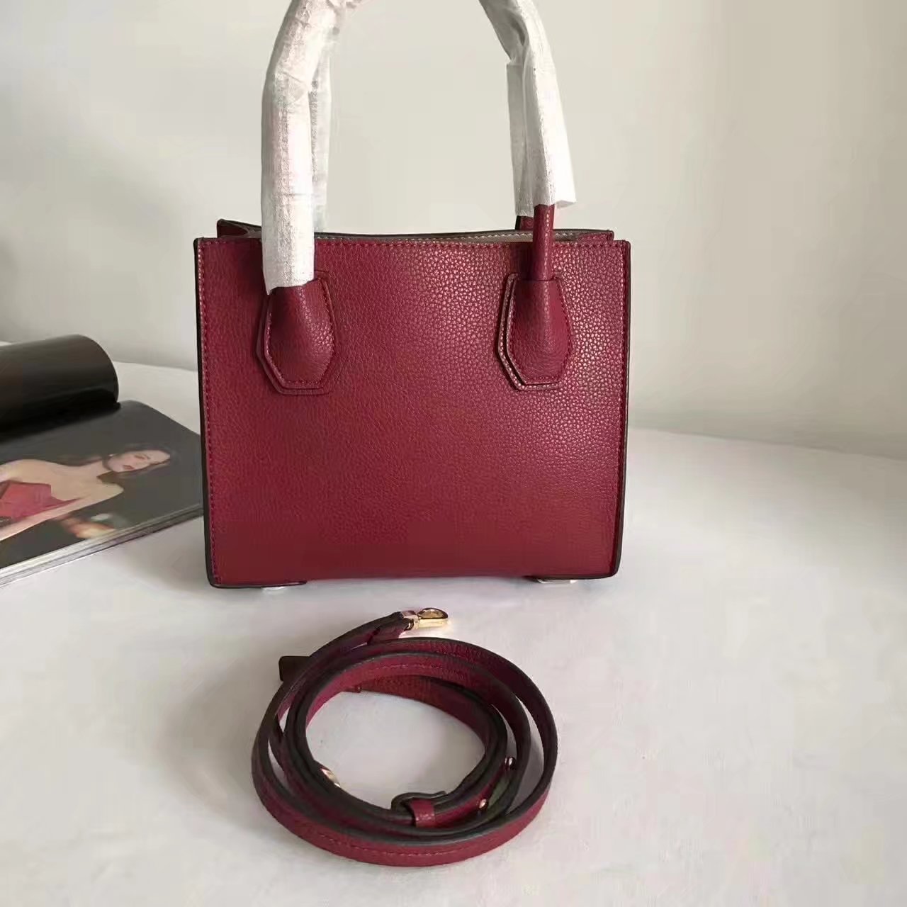 Michael Kors Mercer Leather Crossbody Red