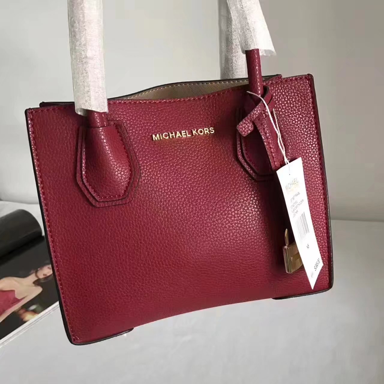 Michael Kors Mercer Leather Crossbody Red