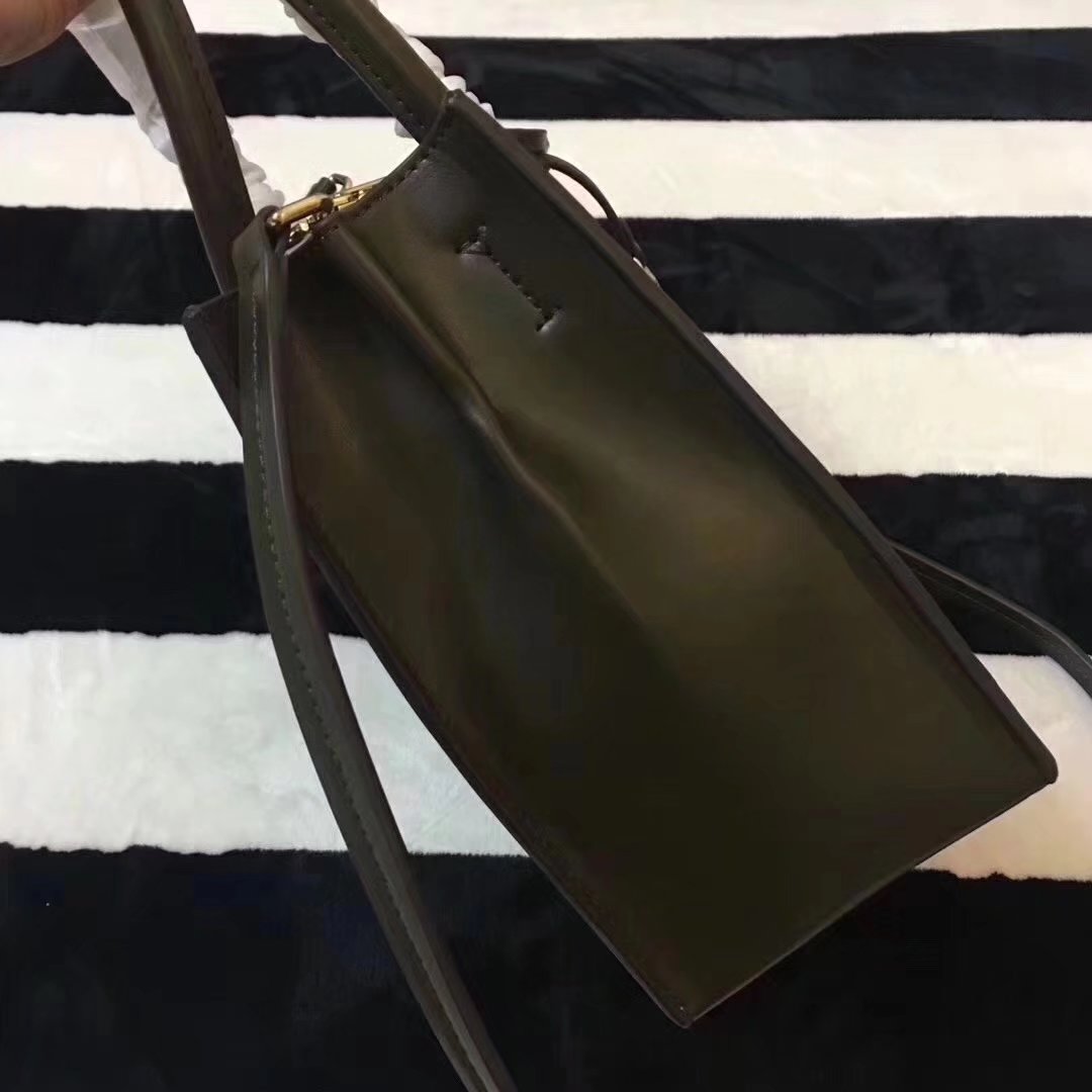 Michael Kors Mercer Leather Rivet Tote Handbag Green