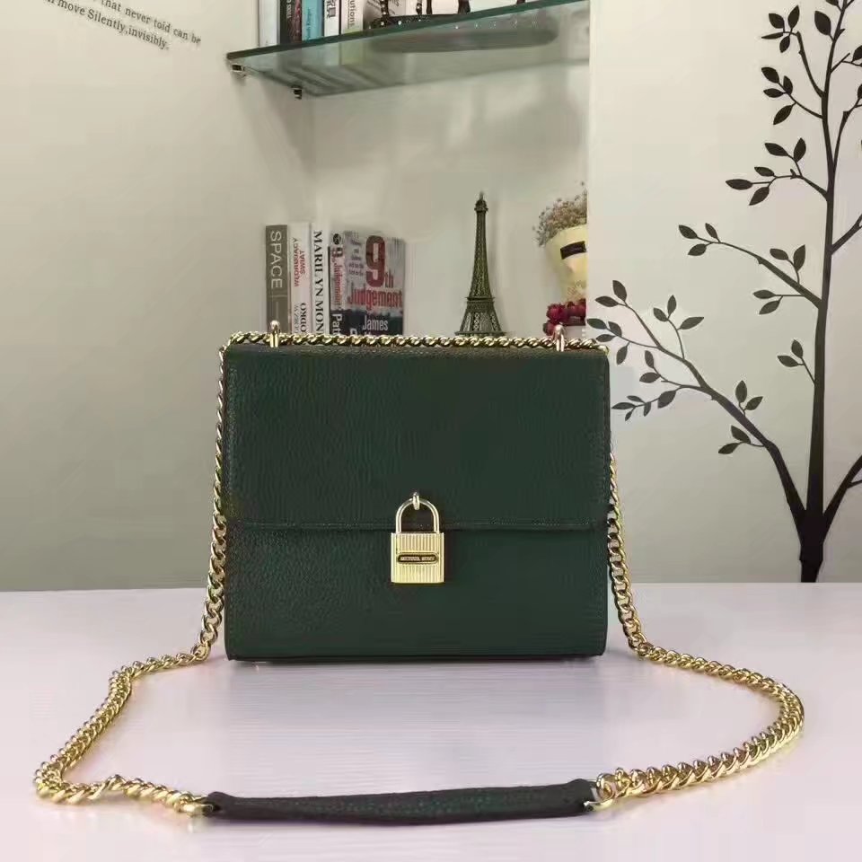 Michael Kors Mercer Lock Flap Women Tote Bag Green