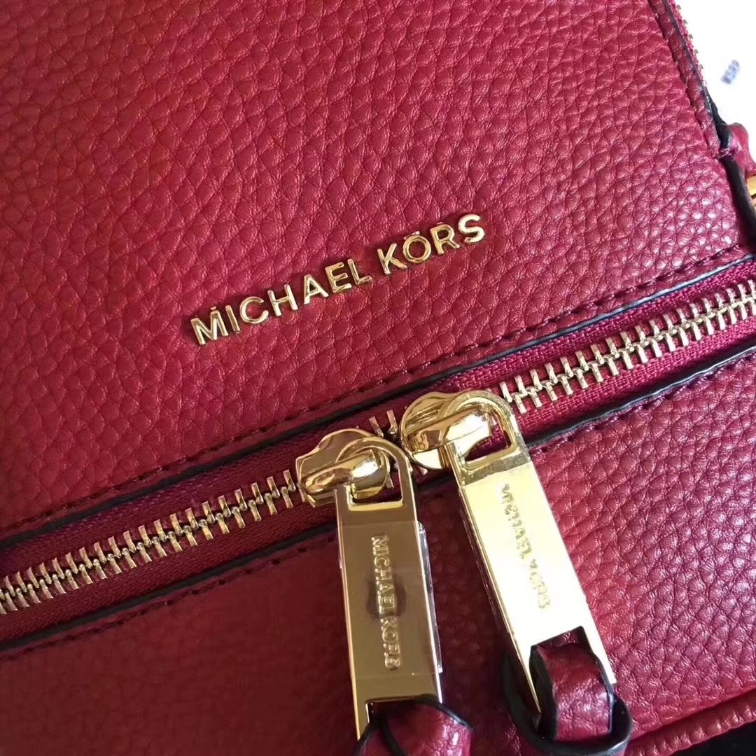 Michael Kors Rhea Zip Mini Women Leather Backpack Red