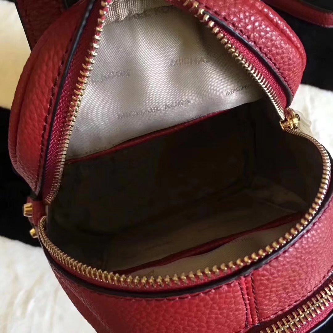 Michael Kors Rhea Zip Mini Women Leather Backpack Red