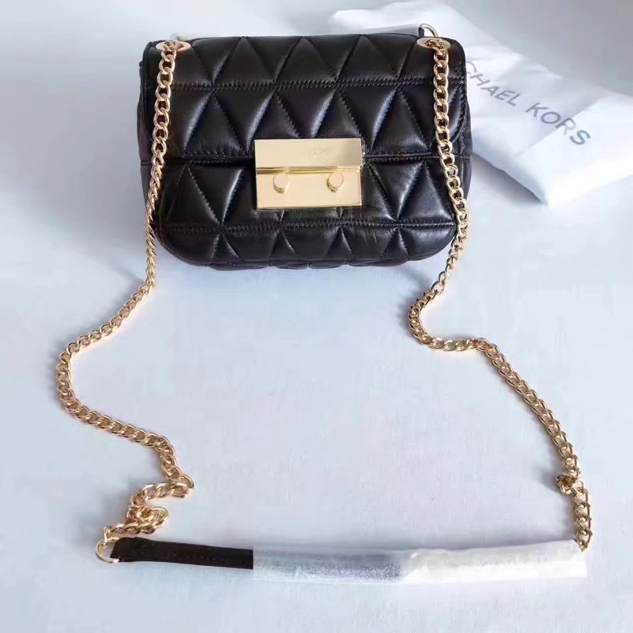 Michael Kors Sloan Chain Small Leather Shoulder Bag Black