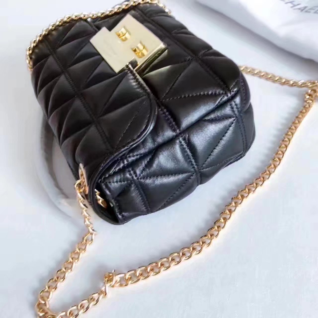 Michael Kors Sloan Chain Small Leather Shoulder Bag Black