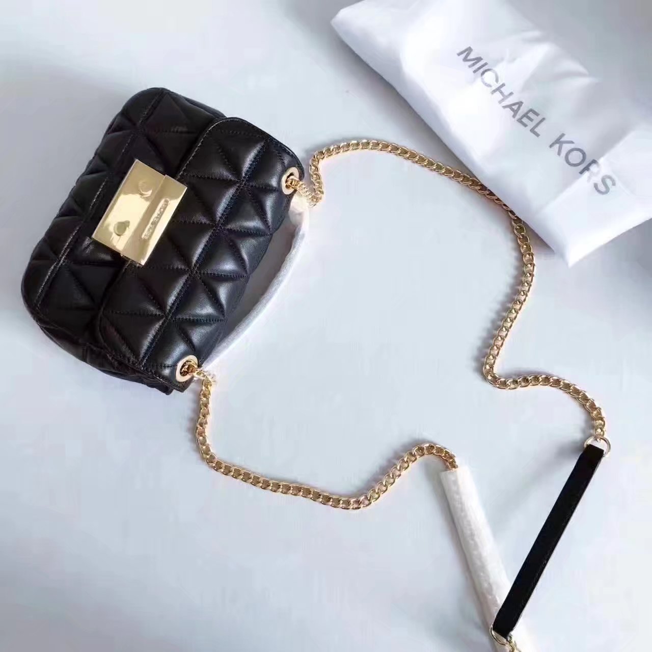 Michael Kors Sloan Chain Small Leather Shoulder Bag Black