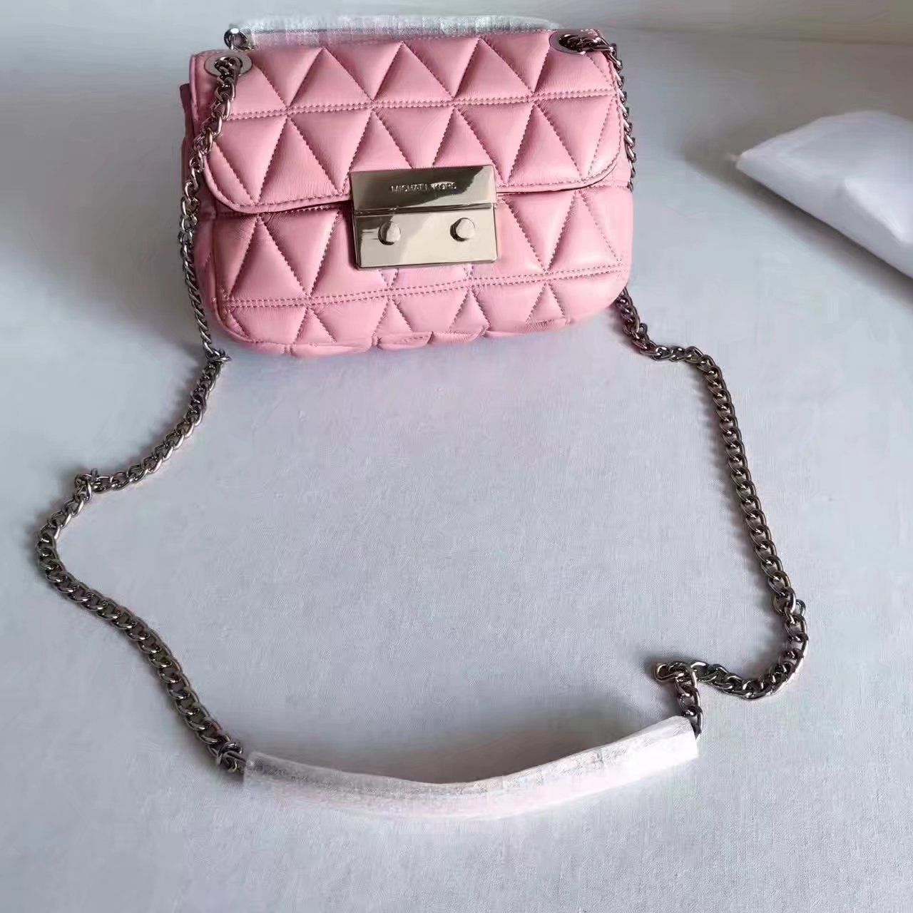 Michael Kors Sloan Chain Small Leather Shoulder Bag Pink