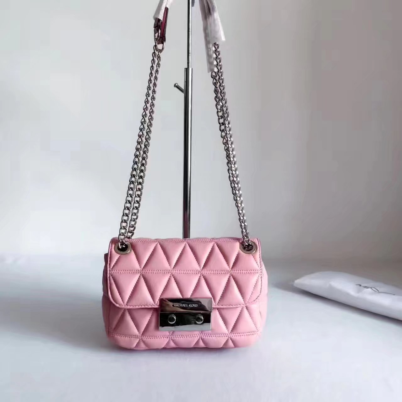 Michael Kors Sloan Chain Small Leather Shoulder Bag Pink