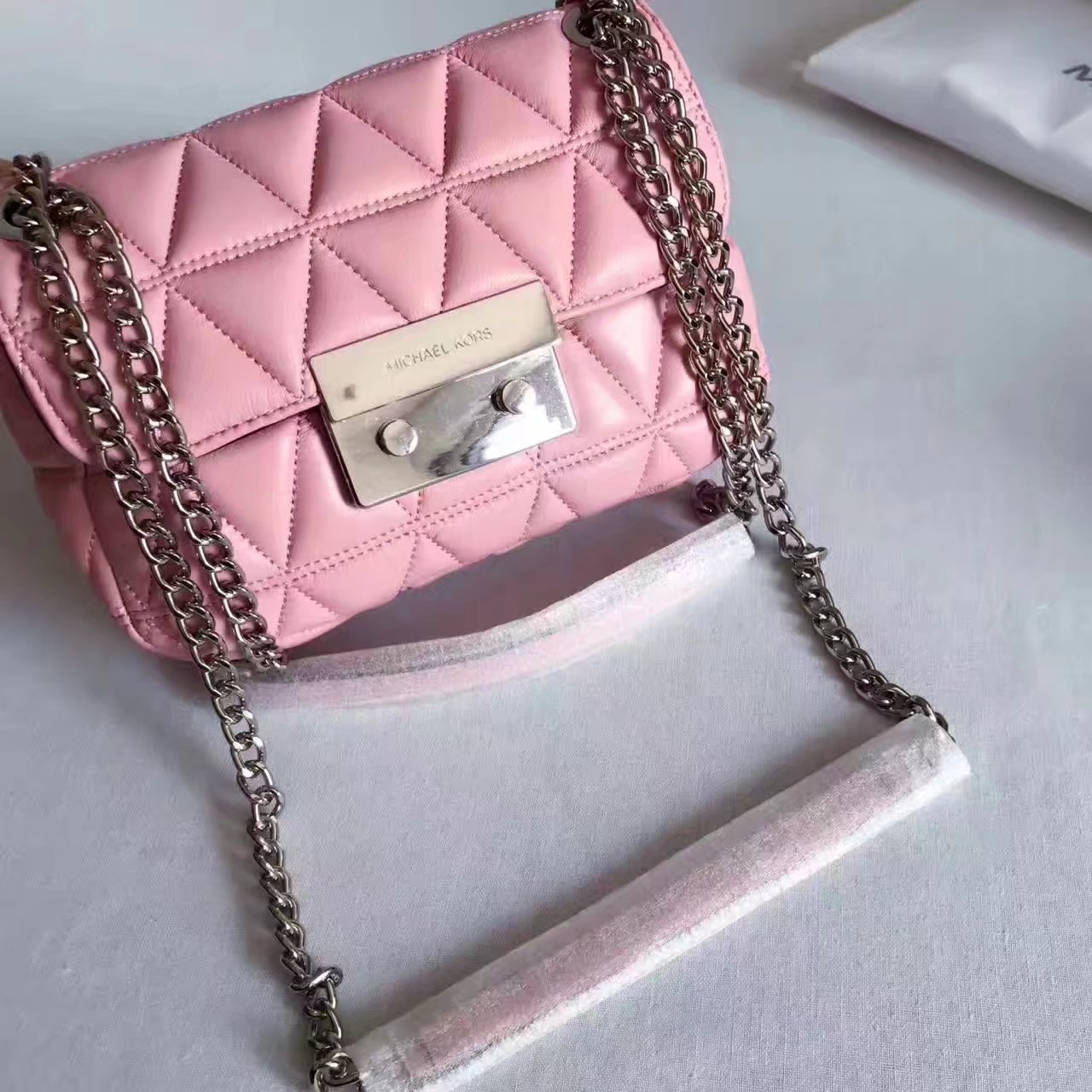 Michael Kors Sloan Chain Small Leather Shoulder Bag Pink