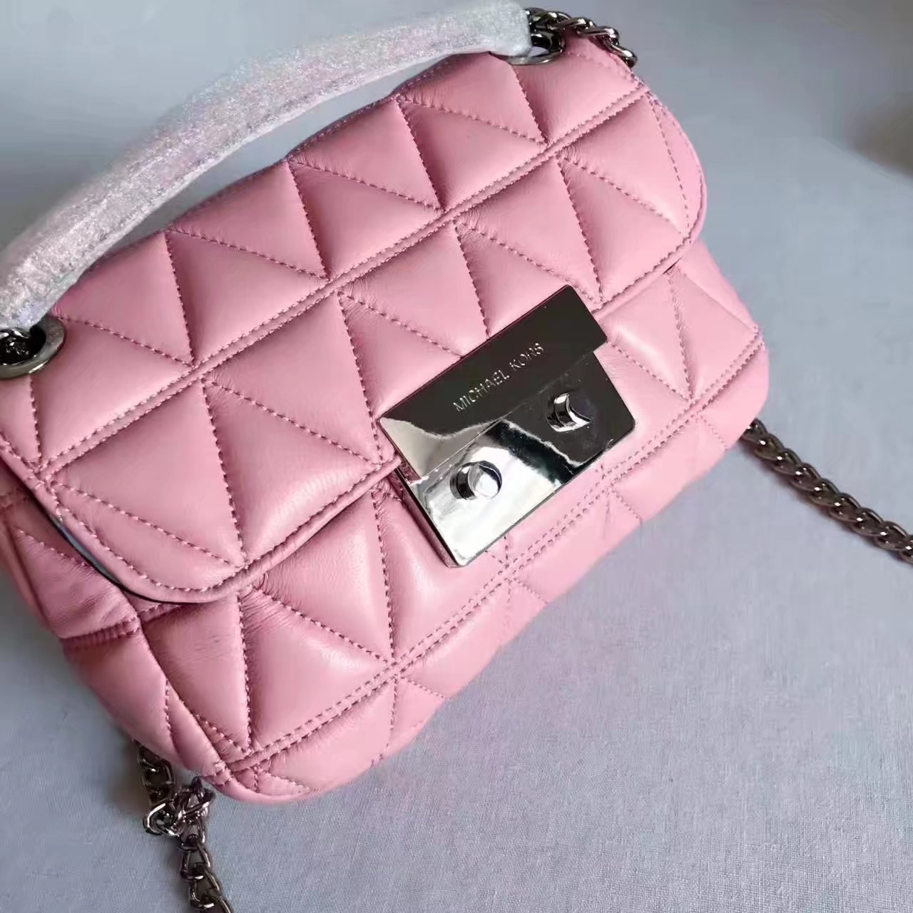 Michael Kors Sloan Chain Small Leather Shoulder Bag Pink