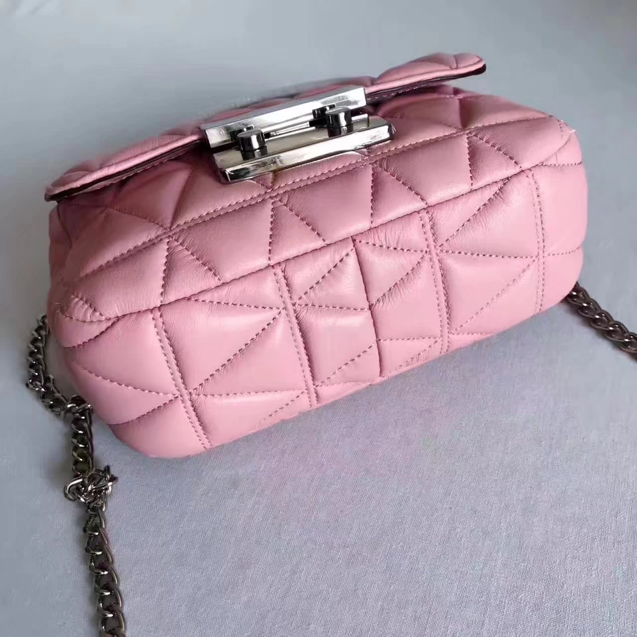 Michael Kors Sloan Chain Small Leather Shoulder Bag Pink