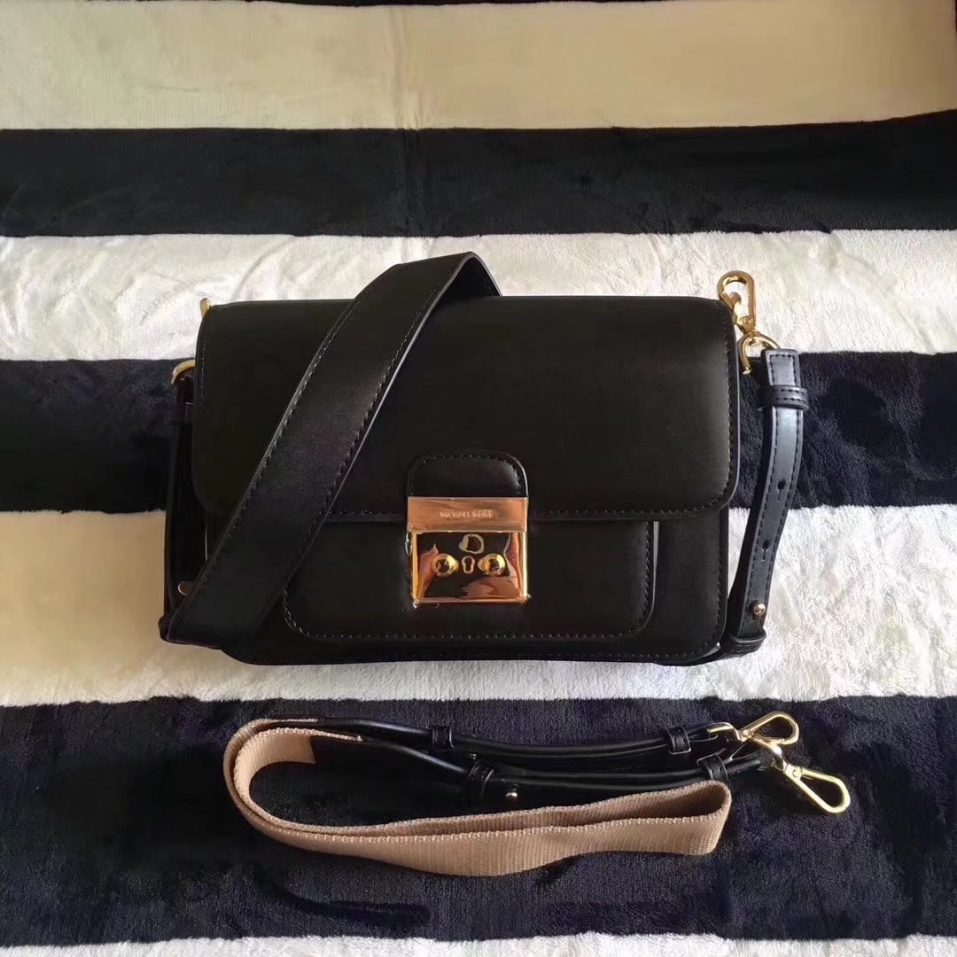 Michael Kors Sloan Editor Leather Shoulder Bag Black