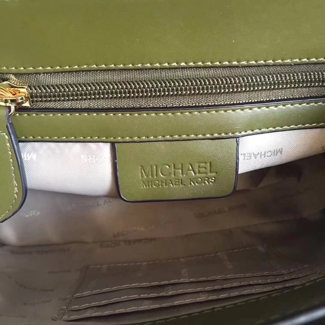 Michael Kors Sloan Editor Leather Shoulder Bag Green