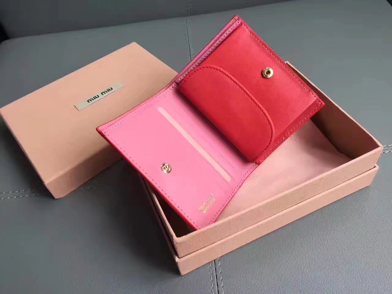 Miu Miu Women Leather 197A Pocket Wallet