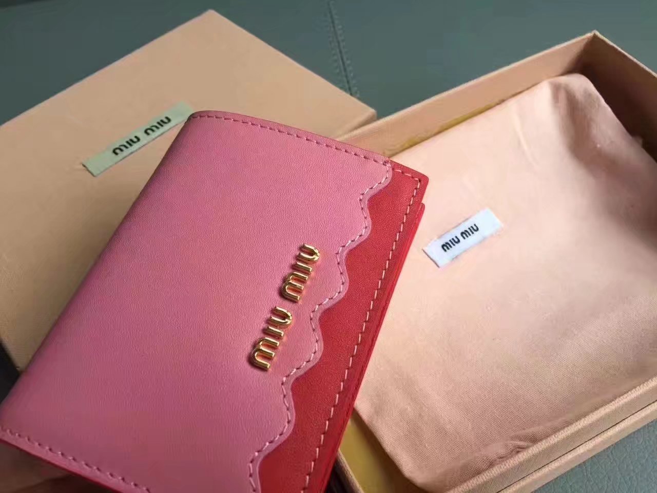 Miu Miu Women Leather 197A Pocket Wallet