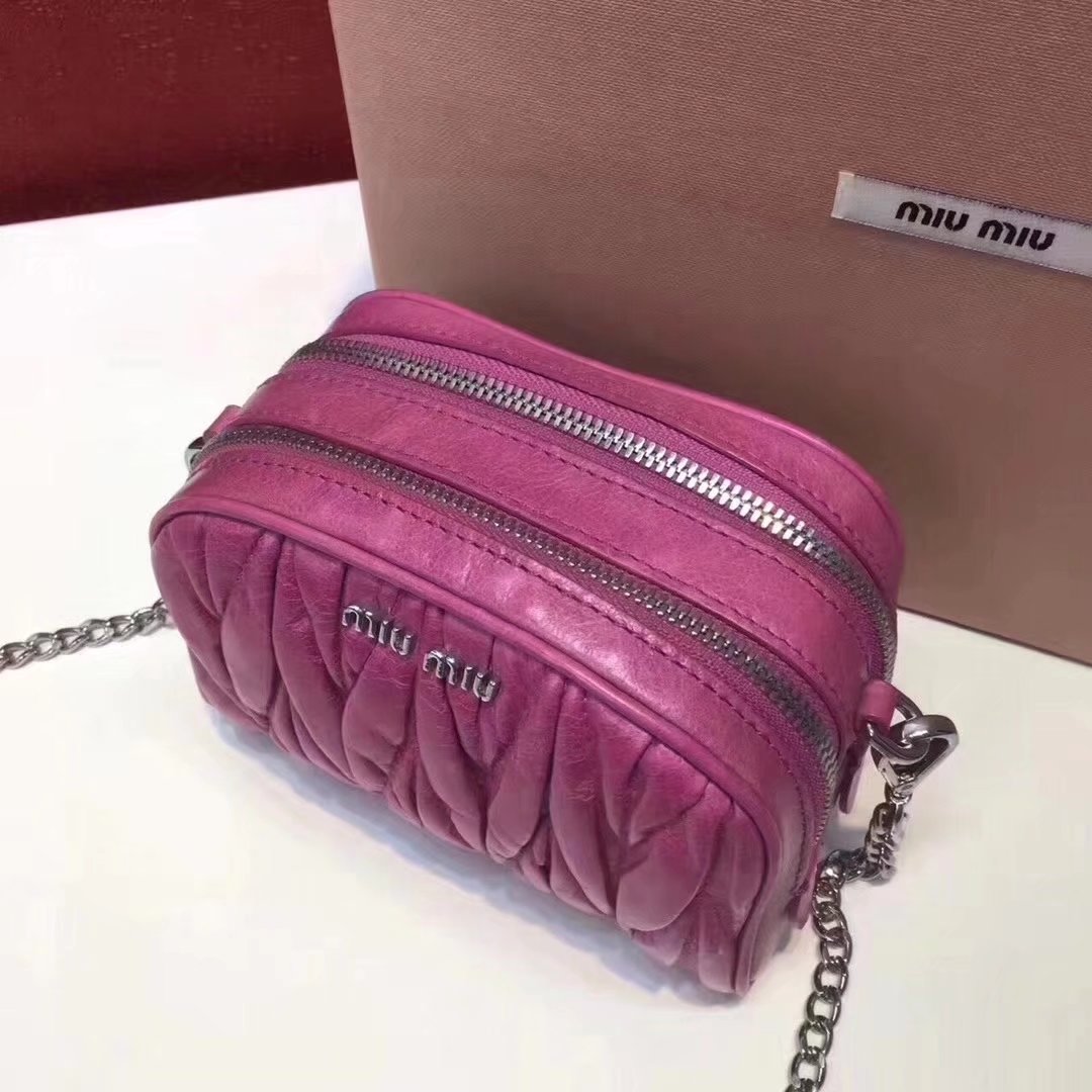 MiuMiu Mini Leather Shoulder Bag Peach