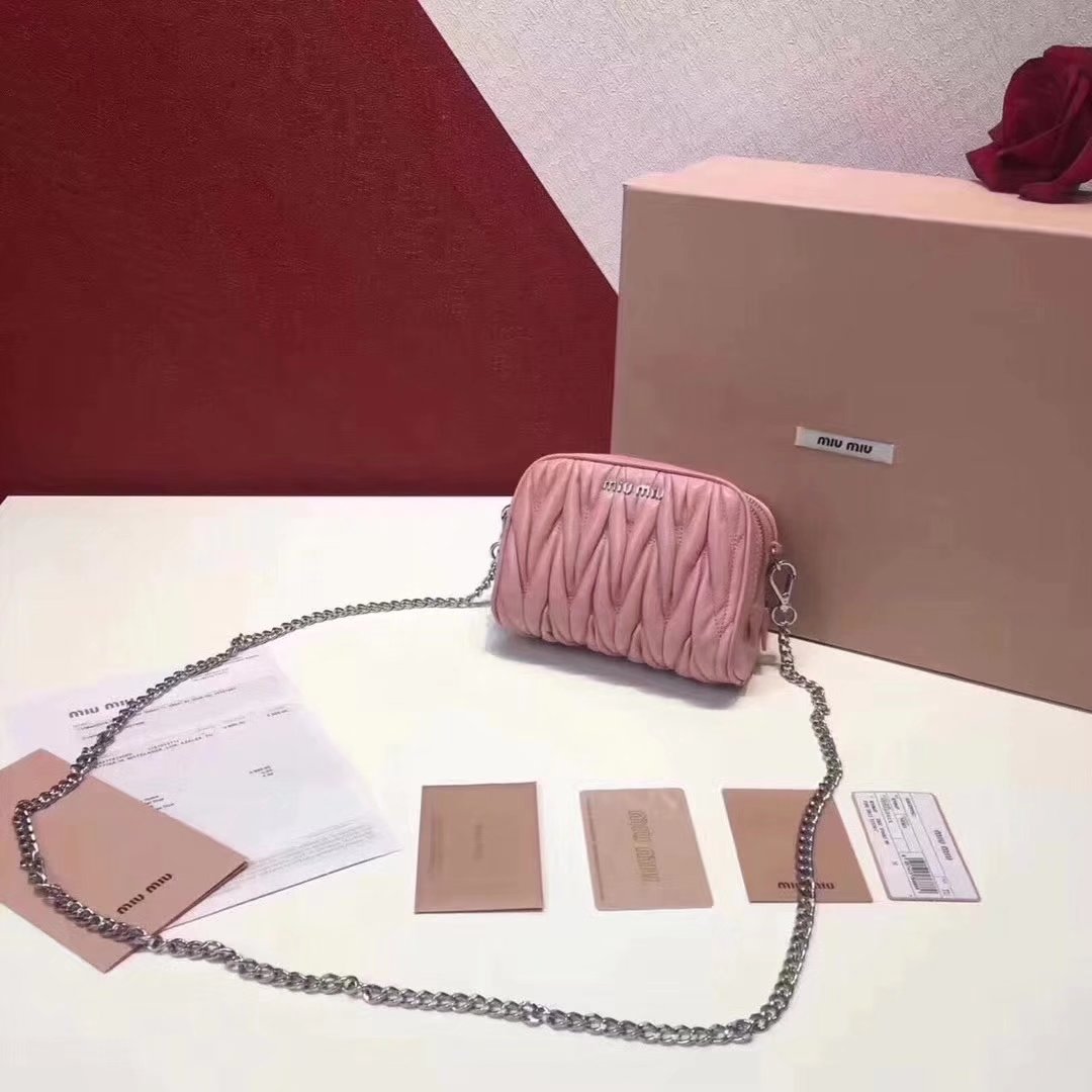 MiuMiu Mini Leather Shoulder Bag Pink