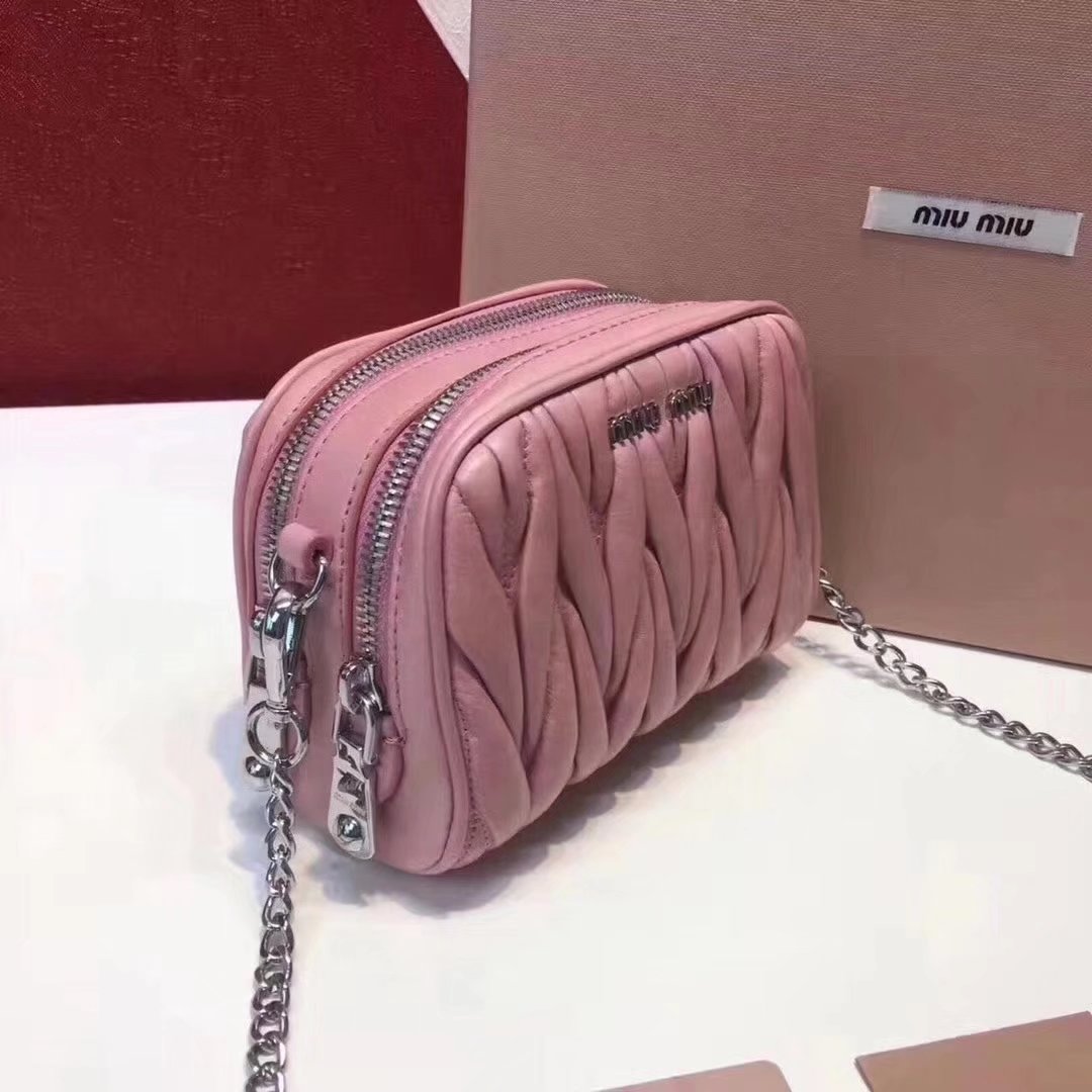 MiuMiu Mini Leather Shoulder Bag Pink