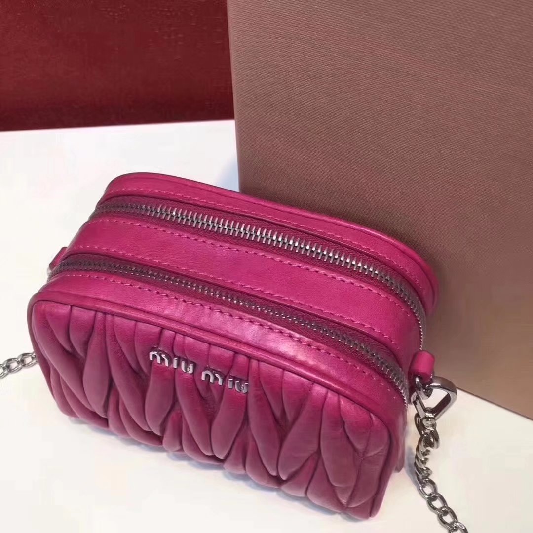 MiuMiu Mini Leather Shouler Rose