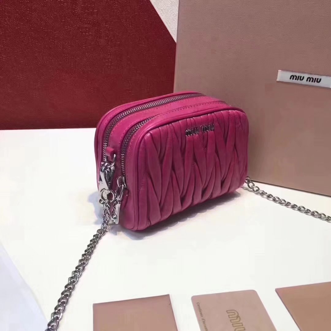 MiuMiu Mini Leather Shouler Rose