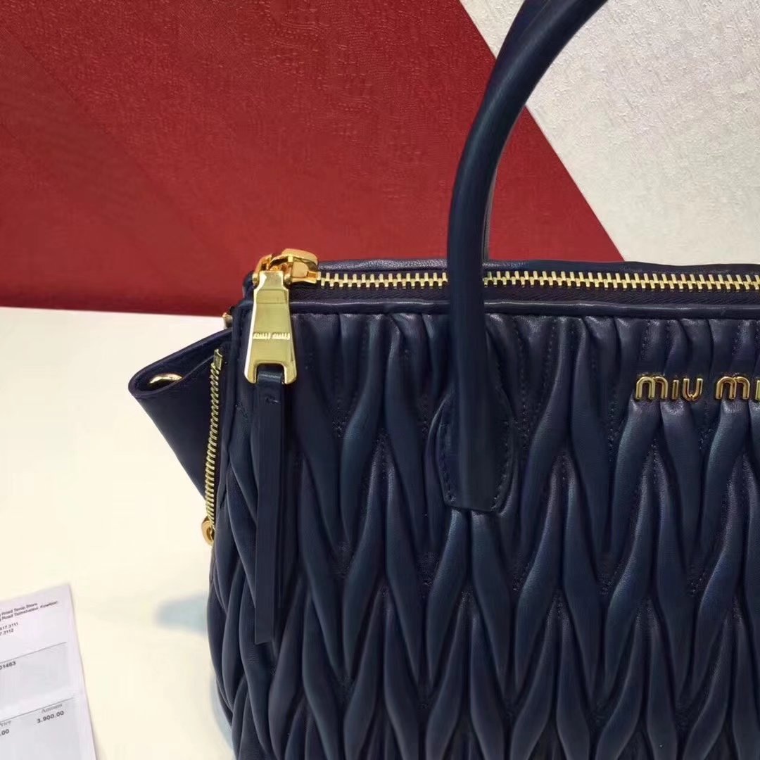 MiuMiu Mini Top Handle Nappa Leather Bag Blue