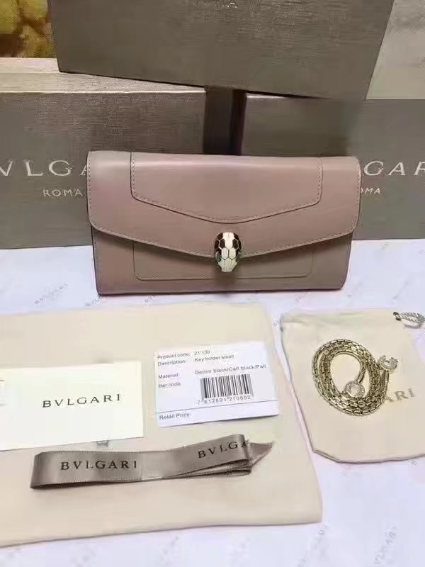 Original Bvlgarg Serpenti Forever Chain Pochette Bag Khaki