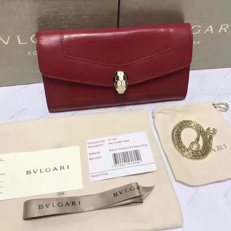 Original Bvlgarg Serpenti Forever Chain Pochette Bag Red