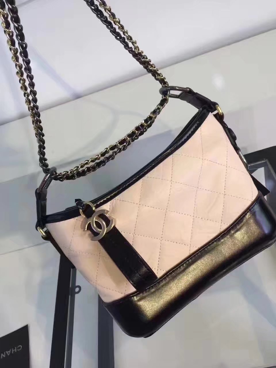 Original Chanel Gabrielle Leather Hobo Bag Pink