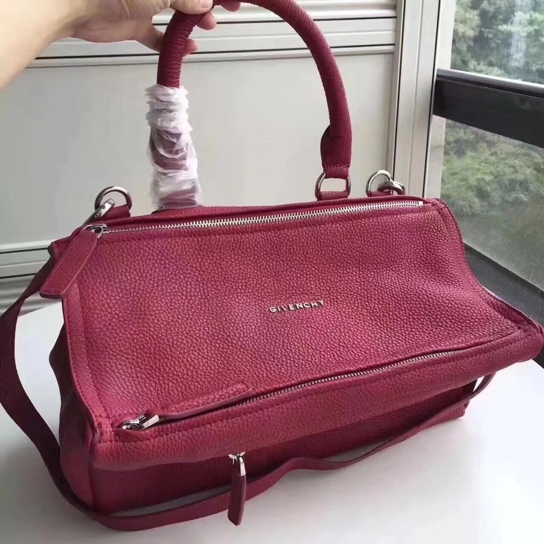 Original Copy Givenchy Mini Pandora Bag in Aged Burgundy Leather