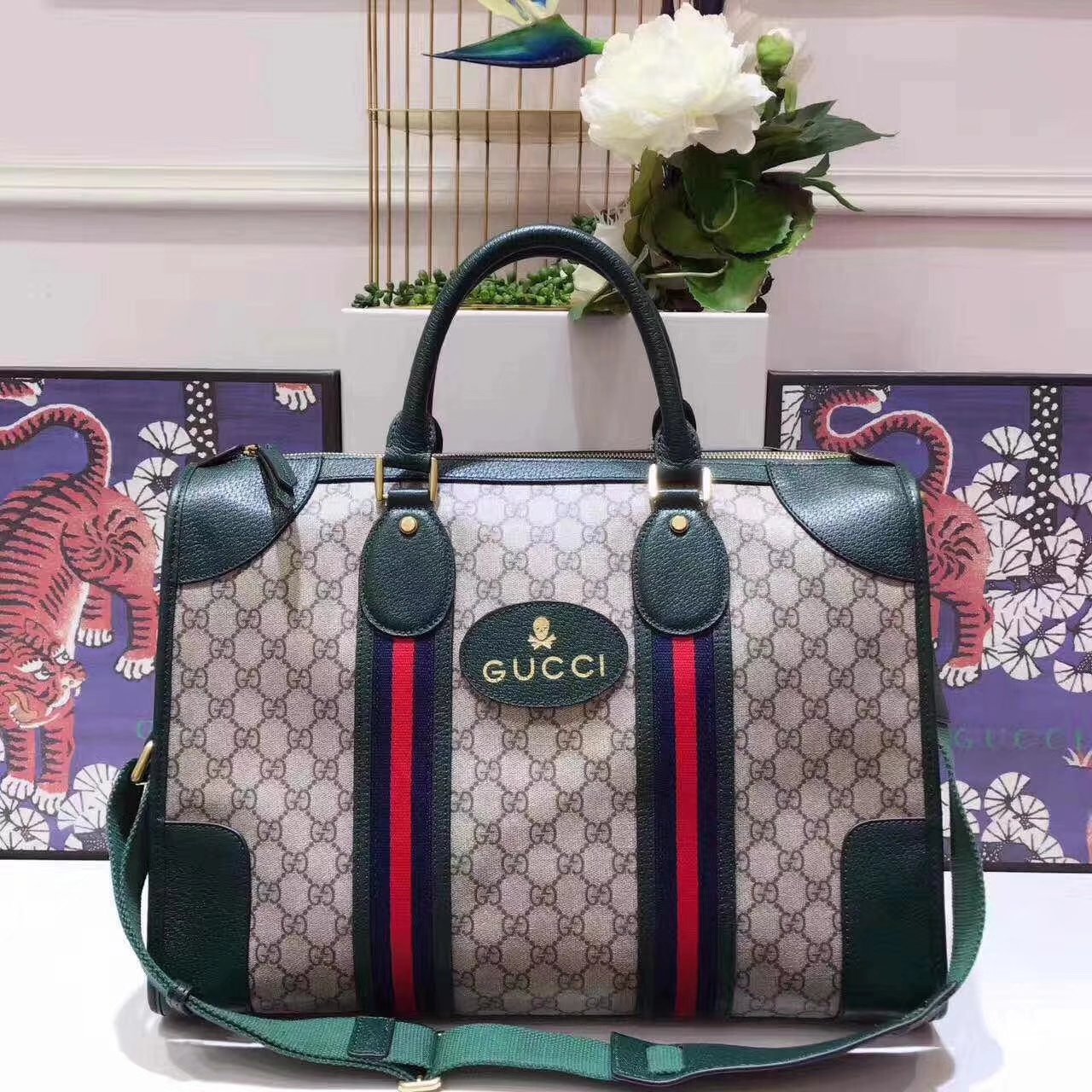 Original Quality Gucci 459311 Soft GG Supreme Duffle bag With Web