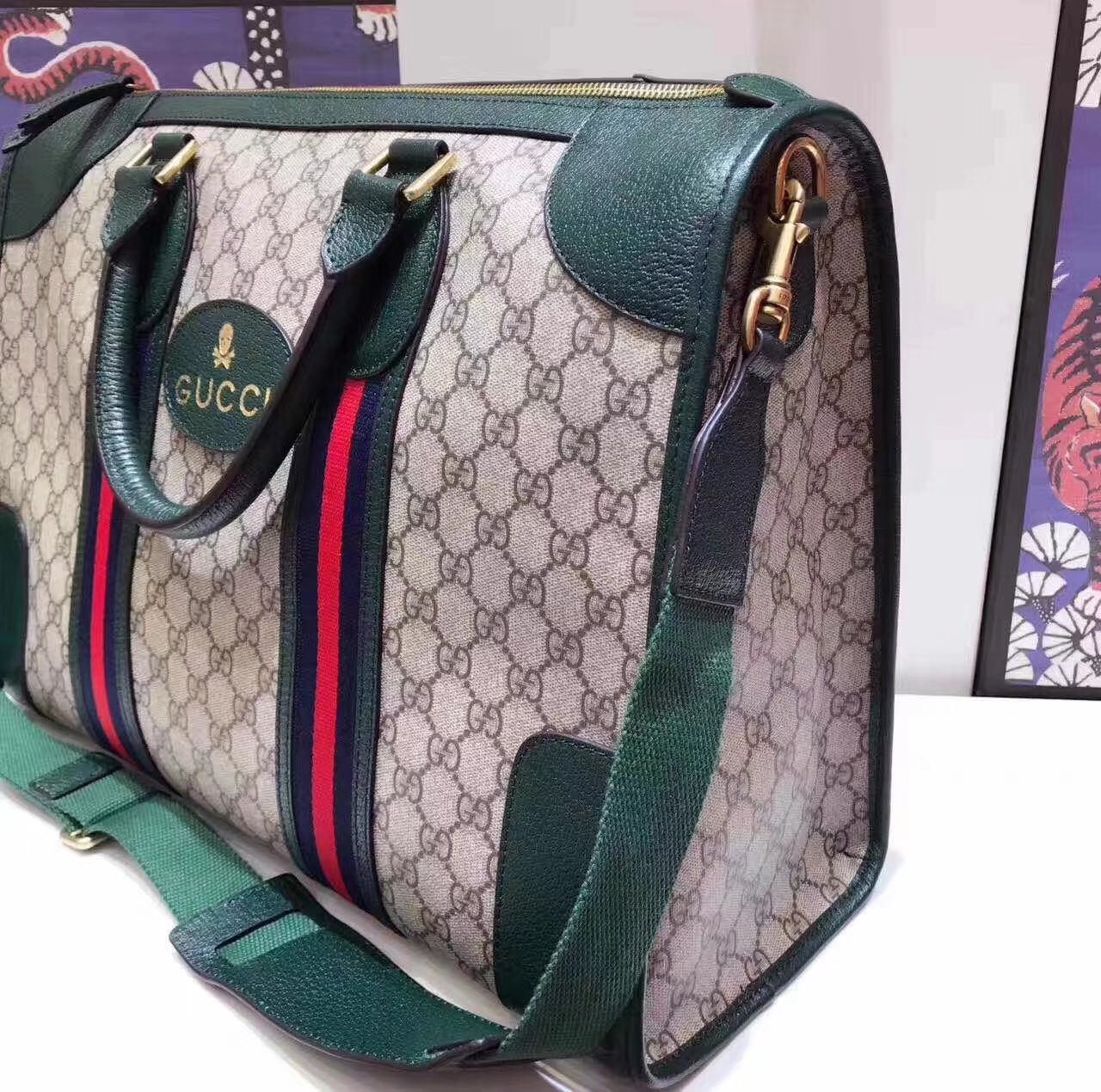 Original Quality Gucci 459311 Soft GG Supreme Duffle bag With Web