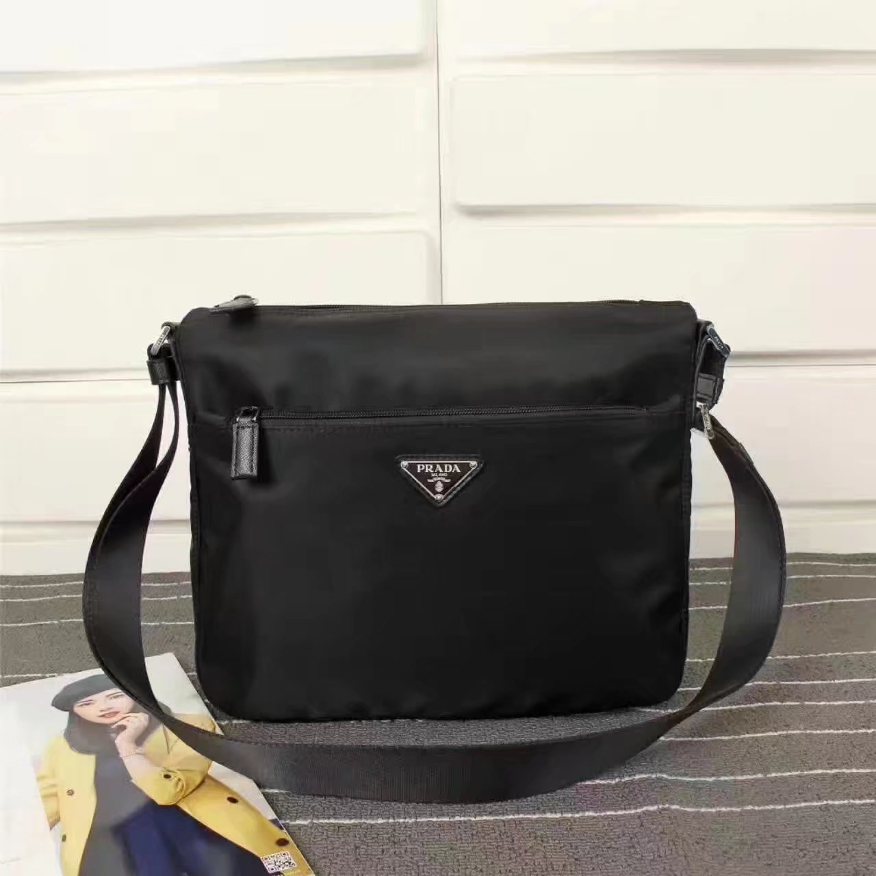 Prada 0421 Men Nylon Messenger Bag