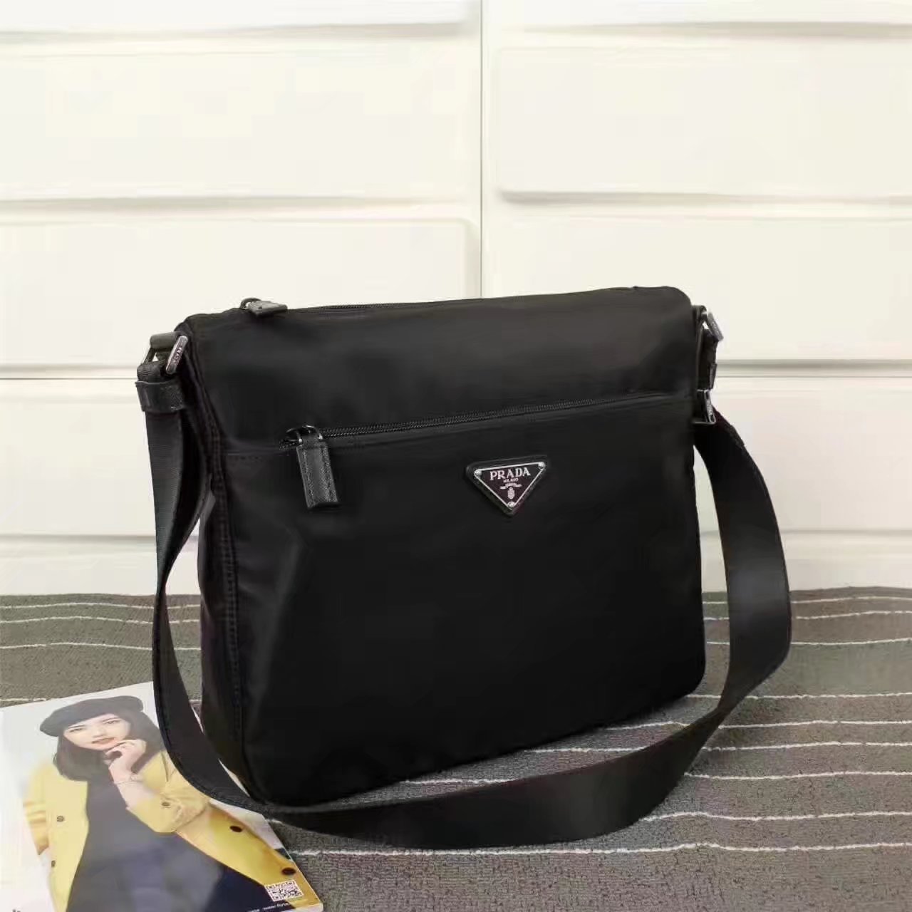 Prada 0421 Men Nylon Messenger Bag