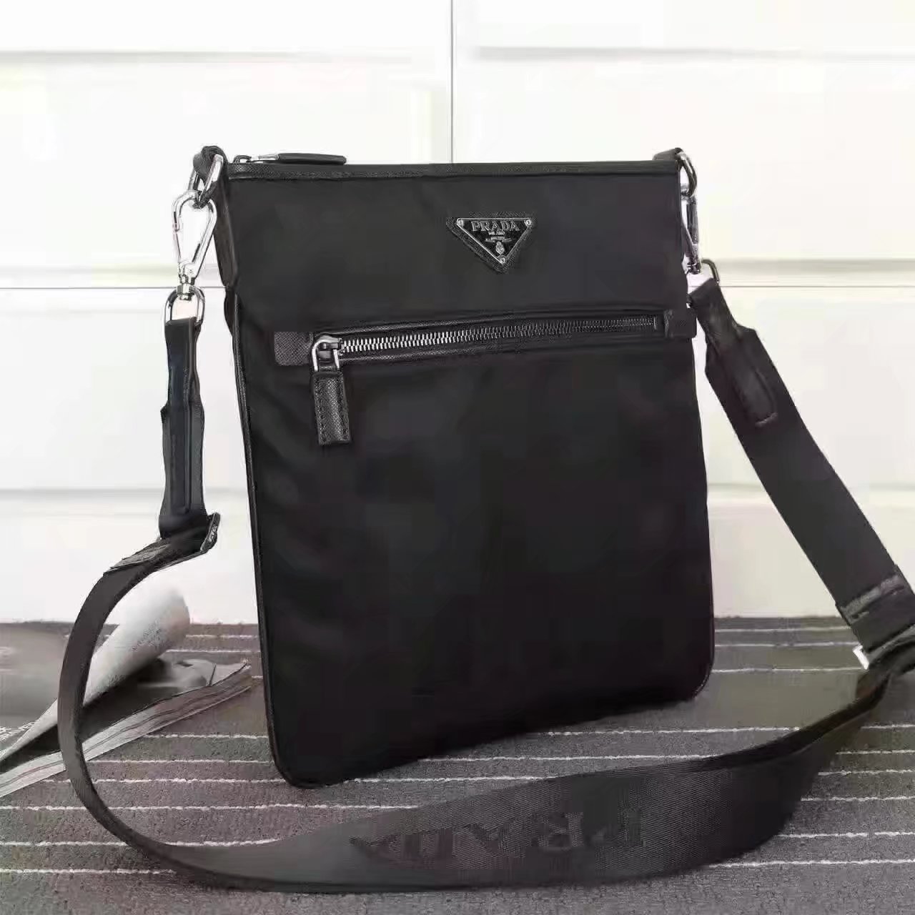 Prada 0819 Men Nylon Messenger Bag