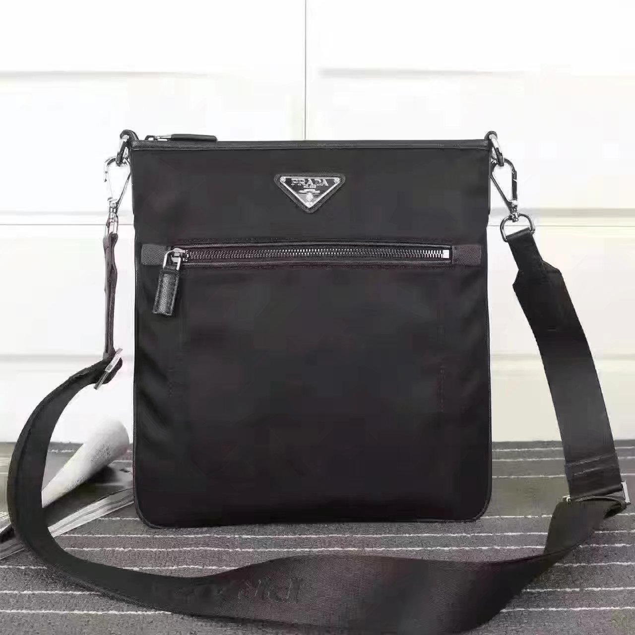 Prada 0819 Men Nylon Messenger Bag