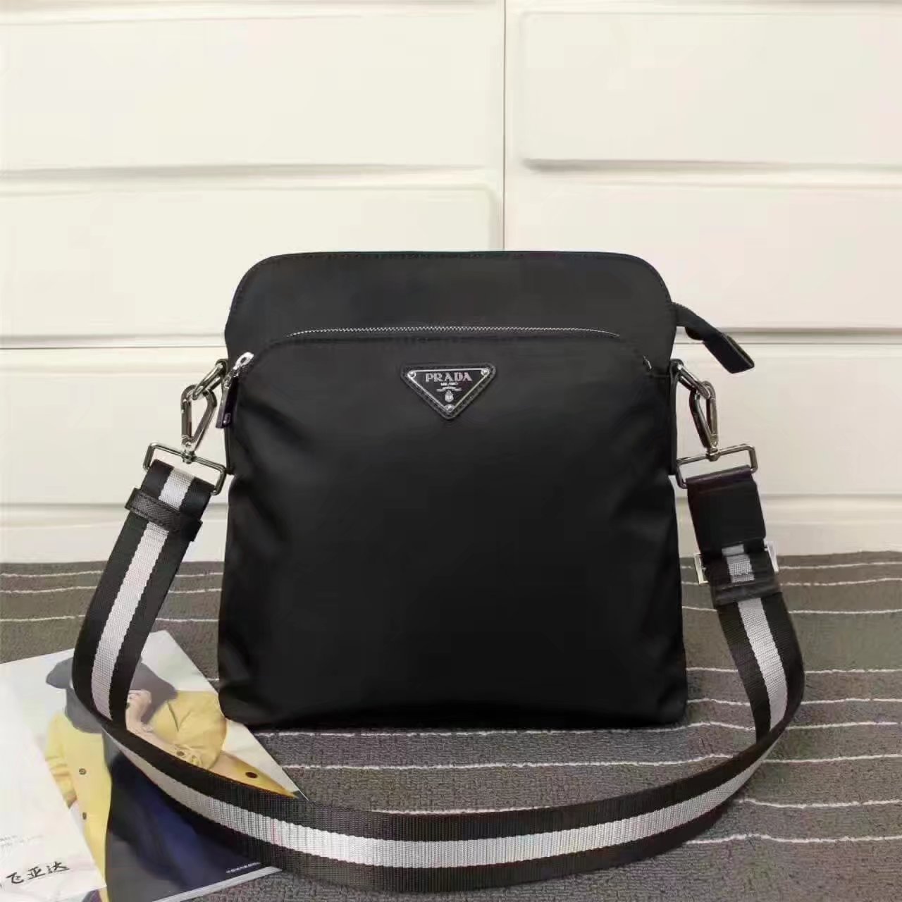 Prada 0820 Men Nylon Messenger Bag