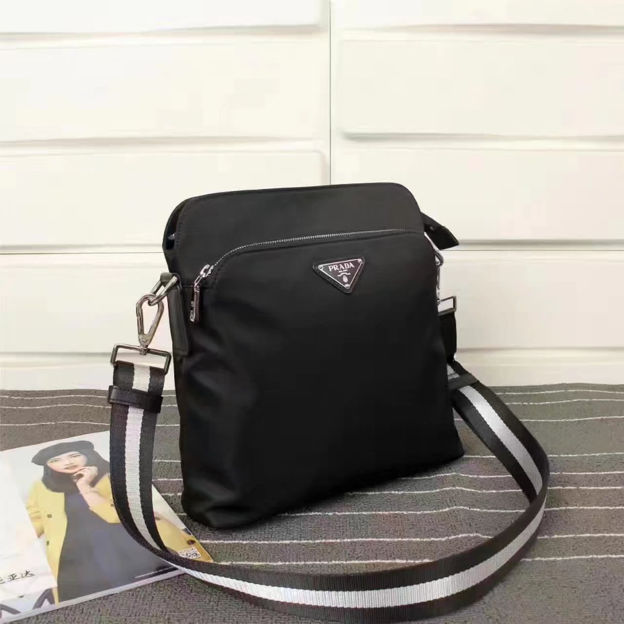 Prada 0820 Men Nylon Messenger Bag