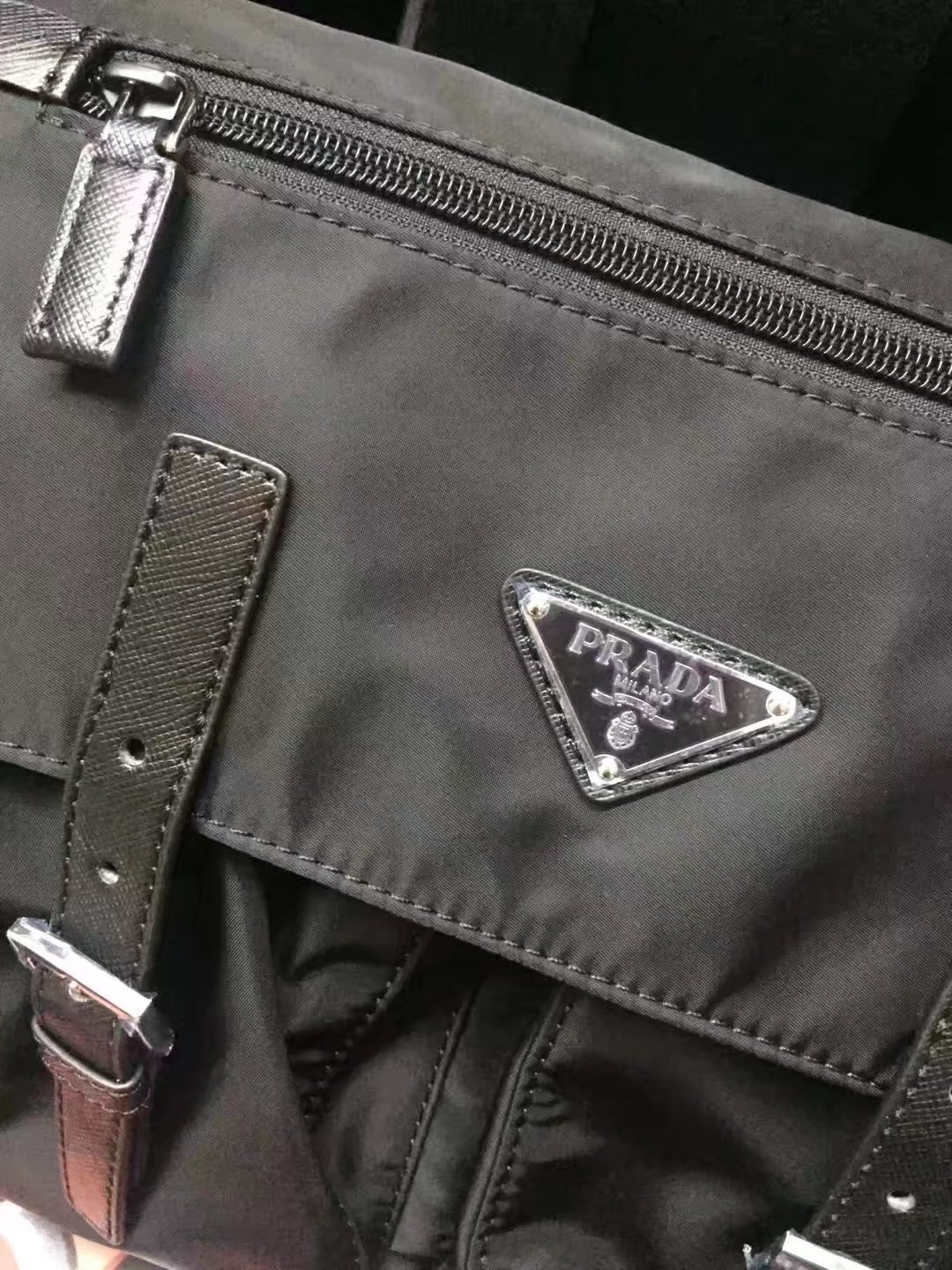 Prada 1738 Messenger Bag Black