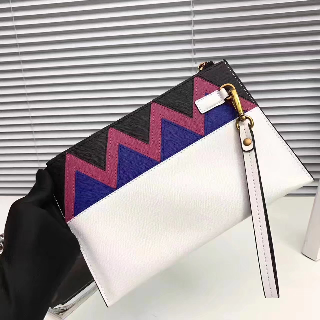 Prada 175 Esplanade Clutches White